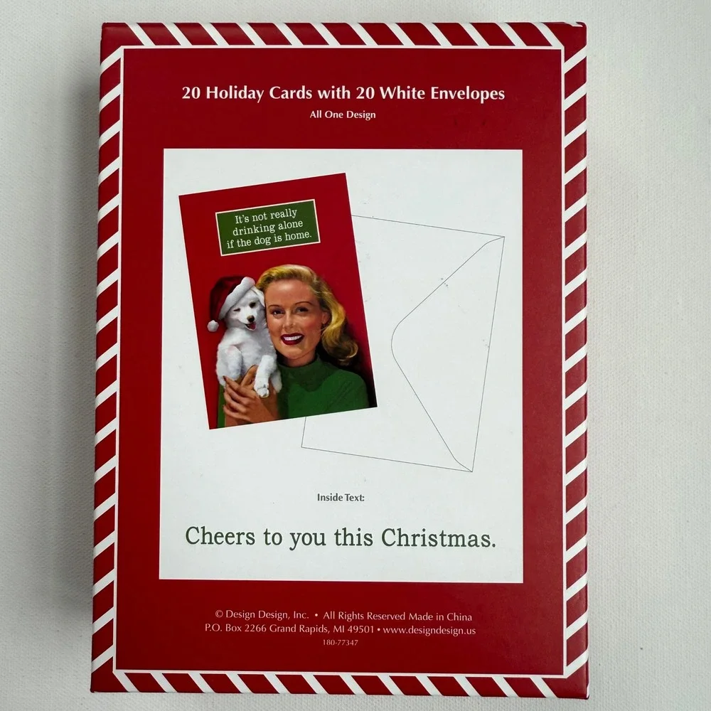 Vintage Style‎ Humorous Christmas Holiday Cards Set of 20 with Envelopes